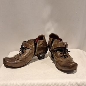 Tiggers Stylish Brown Women's Leather Ankle Bootie Shoes Size 37